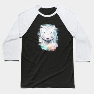 Tiger Wild Animal Nature Watercolor Art Painting Baseball T-Shirt